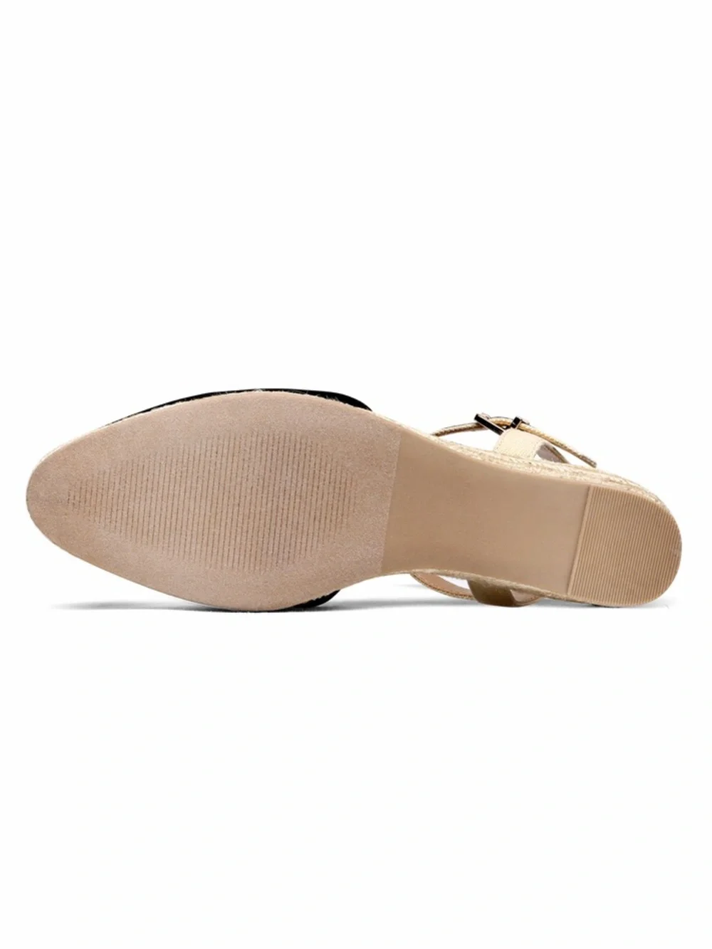 Dream Pairs Espadrille Wedge Sandal in Black and Cream - Picture 8 of 15